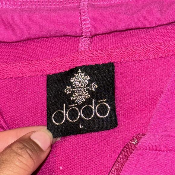 Dodo Basic Hoodie Jacket Women Large Magenta Cotton Drawstring Full Zip DWJ-6502 - Picture 9 of 11